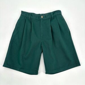 3/$15 Vintage DUCK HEAD Shorts Boy 12 Reg Green Pleated USA Embroidery Duck